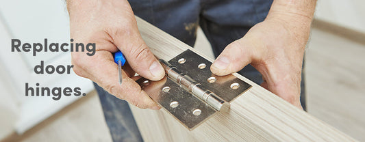 replacing a door hinge