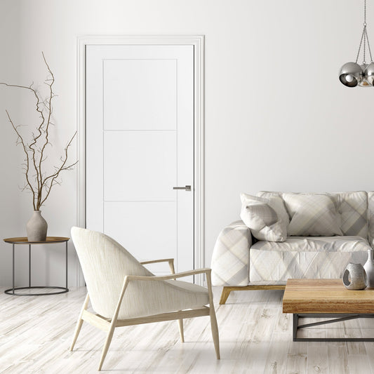 white primed door