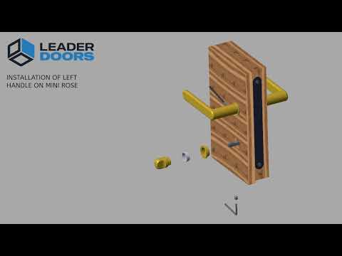 Studio Industrial Round Rose Lever Door Handle Set - Satin Brass (324761)