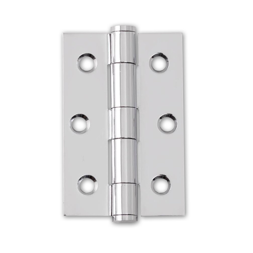 Intelligent Hardware 75mm (3) Button Tipped Hinge - Polished Chrome (46536)