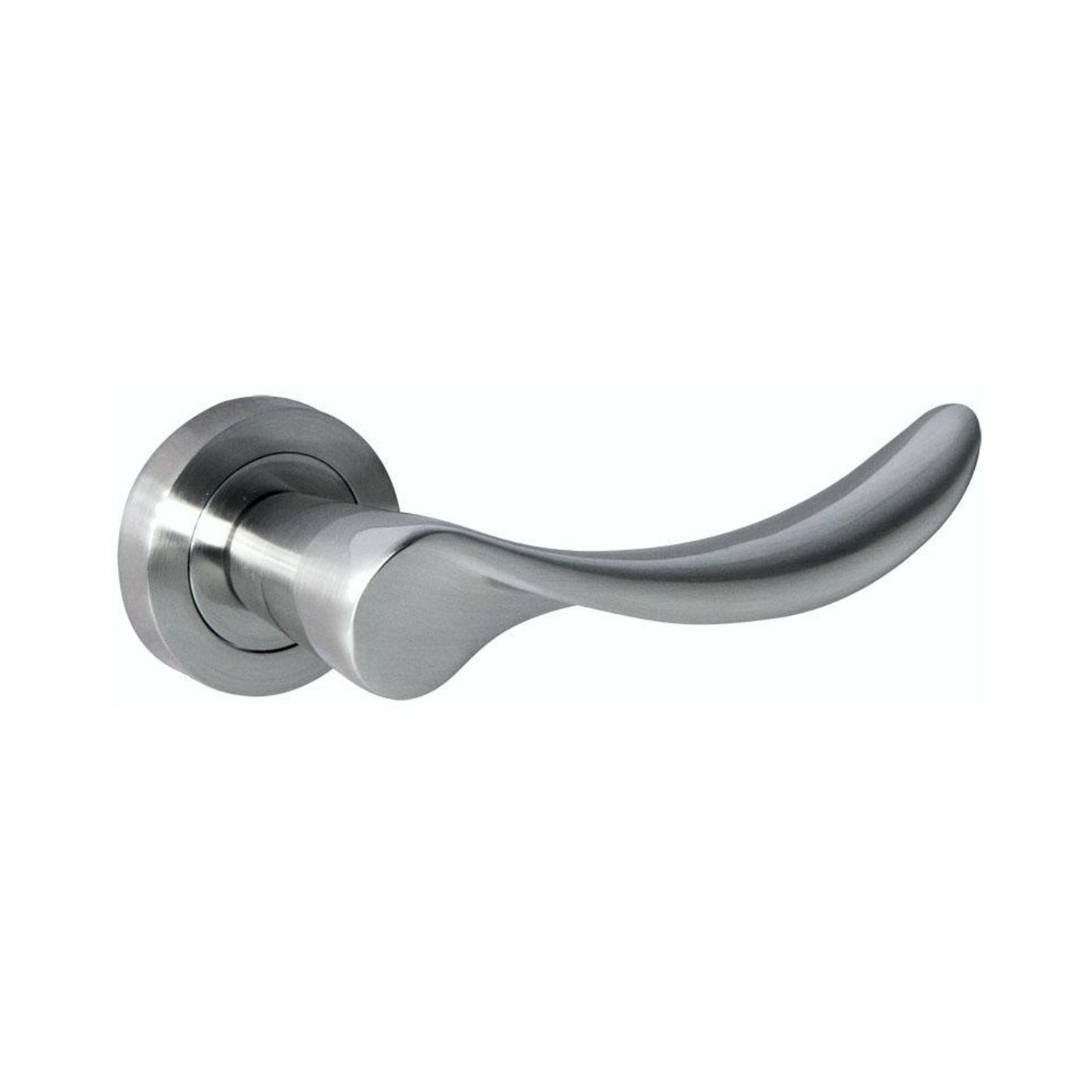 Mediterranean Malaga Round Lever Door Handle - Satin Nickel (52092)