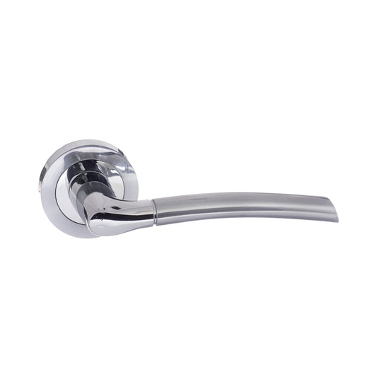 Status Indiana Round Lever Door Handle - Satin Chrome & Polished Chrome (52207)