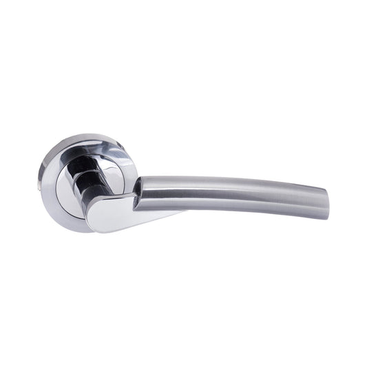 Status Florida Round Lever Door Handle - Satin Chrome & Polished Chrome (52206)