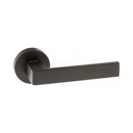 Forme Asti Designer Round Lever Door Handle - Matt Black (51991)