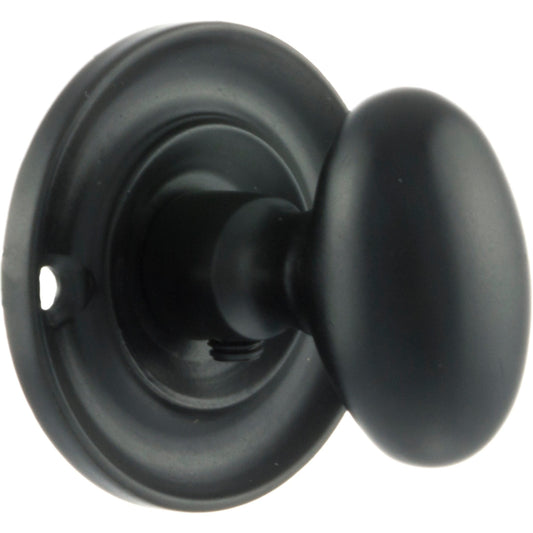 Old English Oval WC Turn & Release On Round Rose, Matt Black (OEOWCMB)
