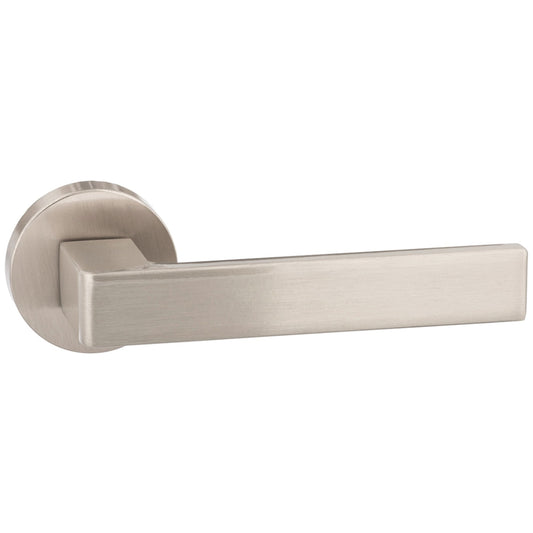 Forme Asti Designer Lever On Minimal Round Rose, Satin Nickel (77093)