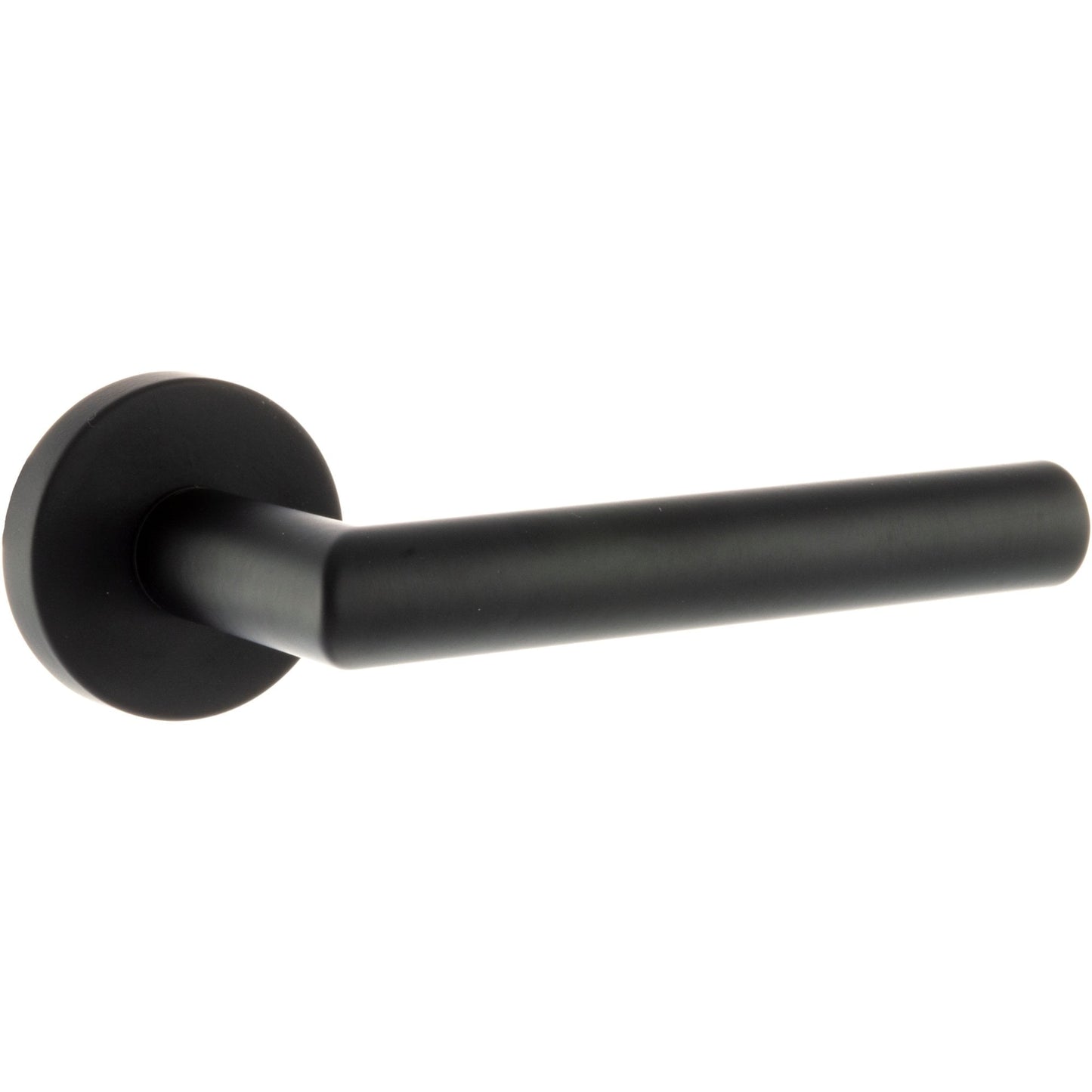 Forme Elle Designer Round Lever Door Handle - Matt Black (77087)