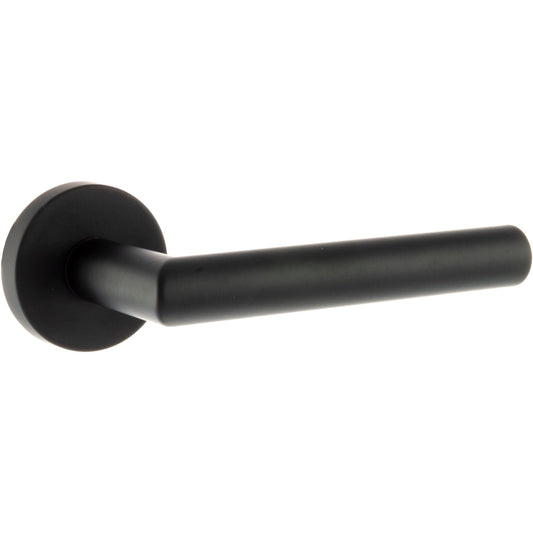 Forme Elle Designer Round Lever Door Handle - Matt Black (77087)