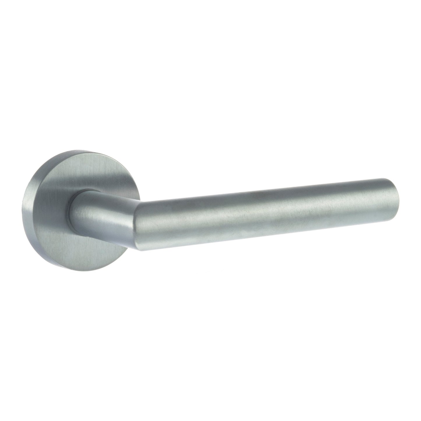 Forme Elle Designer Round Lever Door Handle - Satin Chrome (77089)