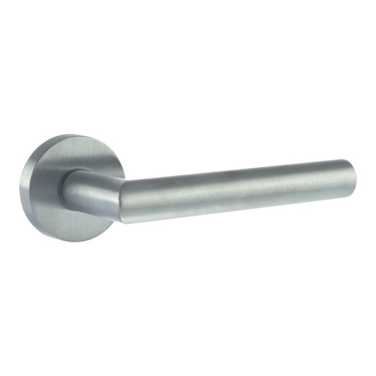 Forme Elle Designer Round Lever Door Handle - Satin Chrome (77089)