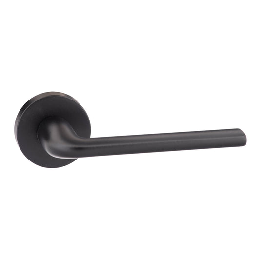 Forme Milly Designer Round Lever Door Handle - Matt Black (77079)