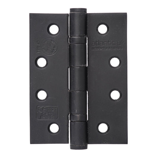 102mm (4") CE13 Fire Rated Ball Bearing Hinge Pair - Matt Black (67889)