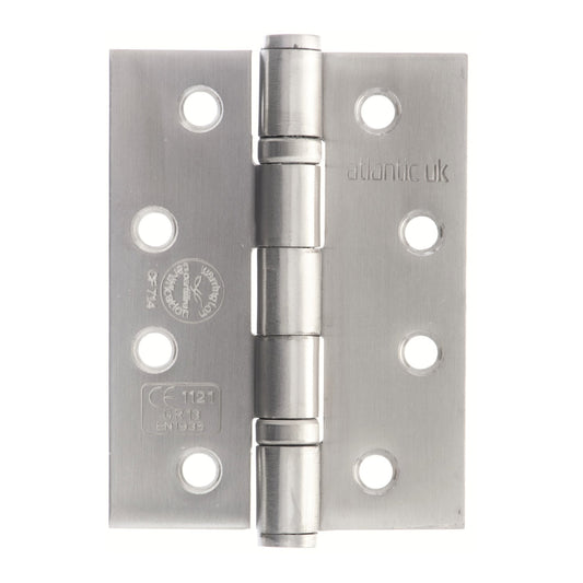 102mm (4") CE13 Fire Rated Ball Bearing Hinge Pair - Satin Stainless Steel (67892)