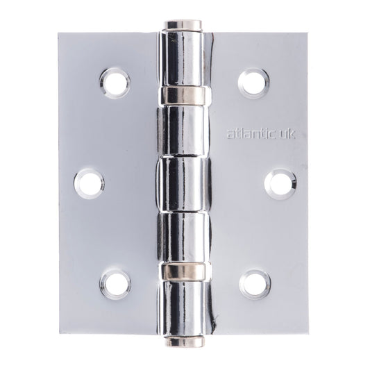 76mm (3'') Ball Bearing Hinge Pair - Polished Chrome (52264)