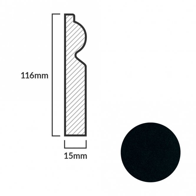 Black - 2.4m Torus Laminate Skirting Board (84894)