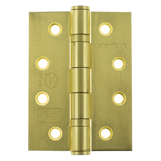102mm (4") CE13 Fire Rated Ball Bearing Hinge Pair - Satin Brass (85338)