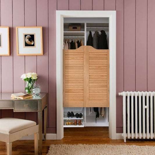 28mm Internal Clear Pine Cafe Style Ranch Louvre Door Pair