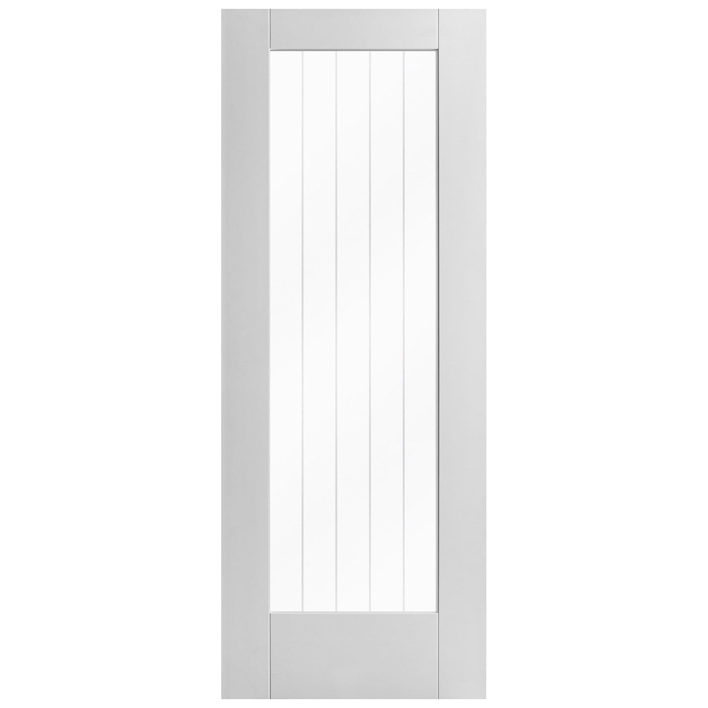 White Internal Primed Cottage 1 Light Obscure Lined Clear Glass Door (85812)