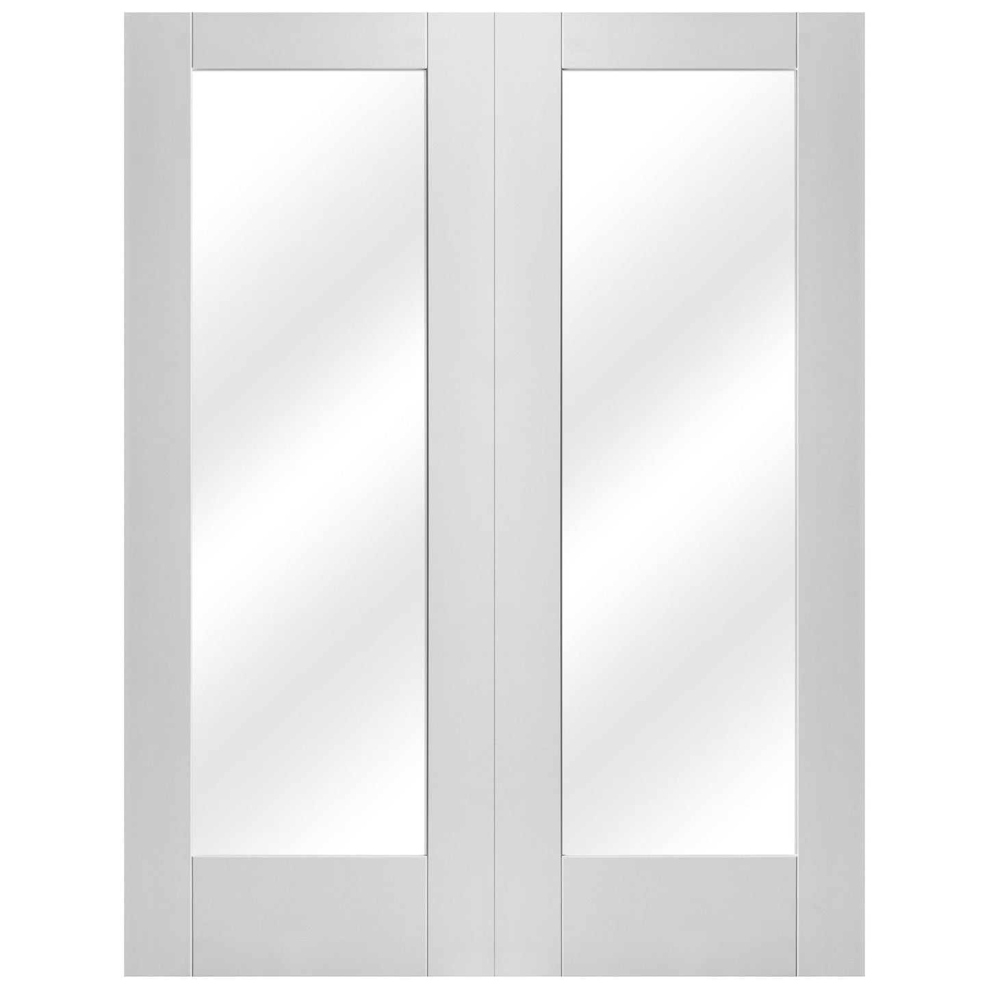 White Internal Primed Pattern 10 Clear Glass Pair Door (85814)