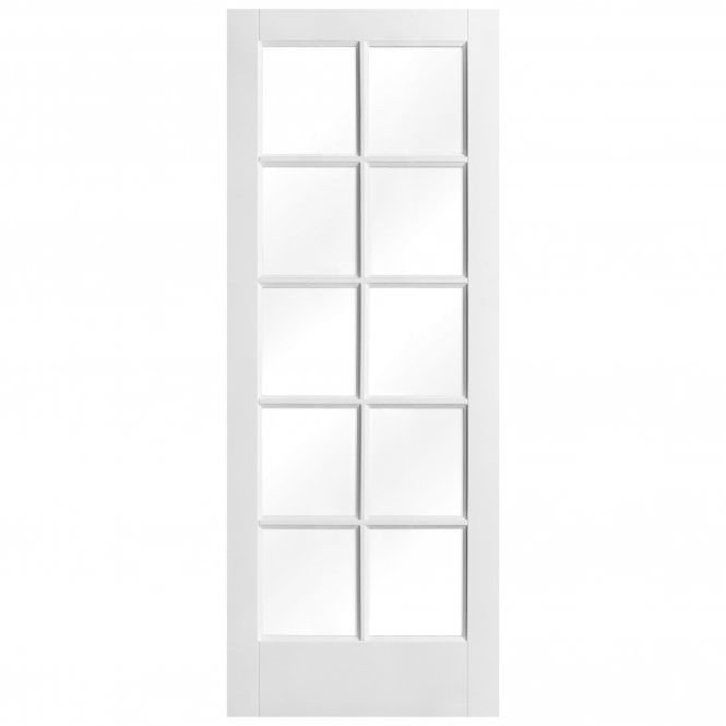 White Internal Primed SA 10 Light Clear Glass Door (88077)