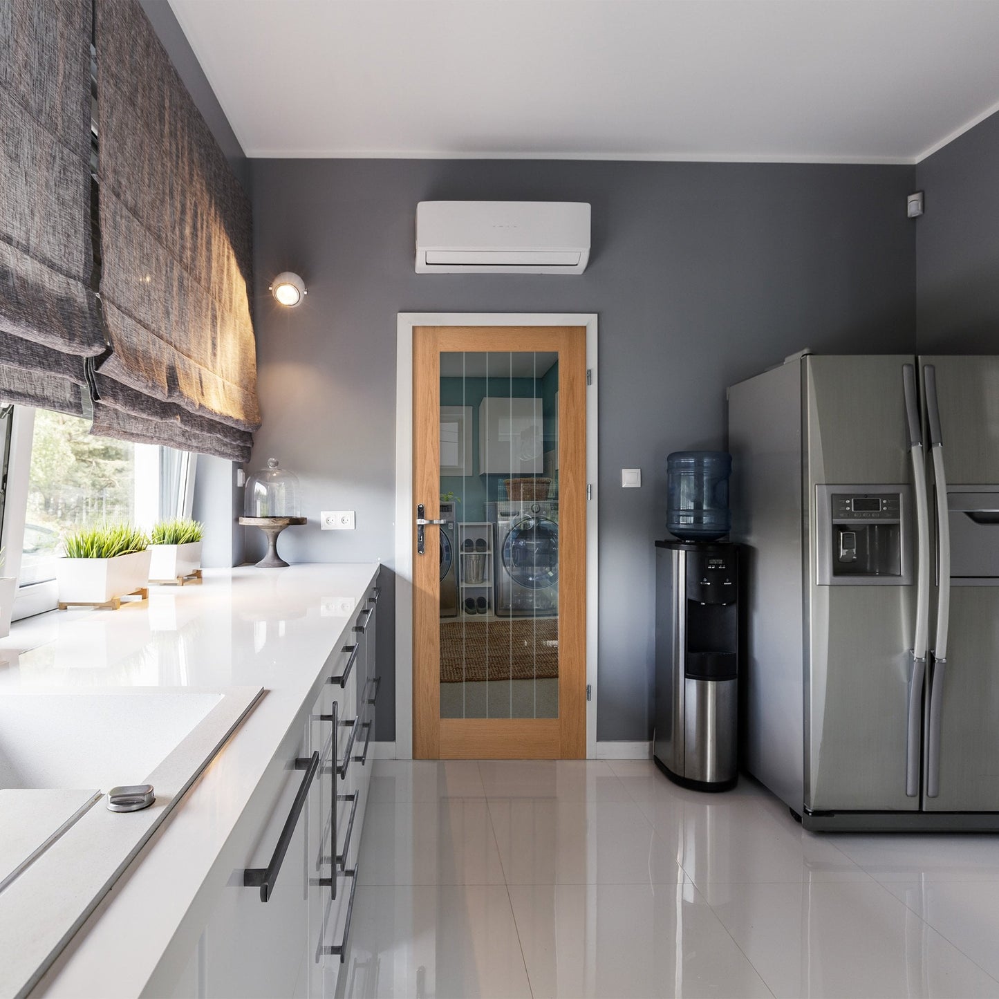 Leader Trade Internal Oak Fully Finished Pattern 10 Glazed Door (HOWOGENG)