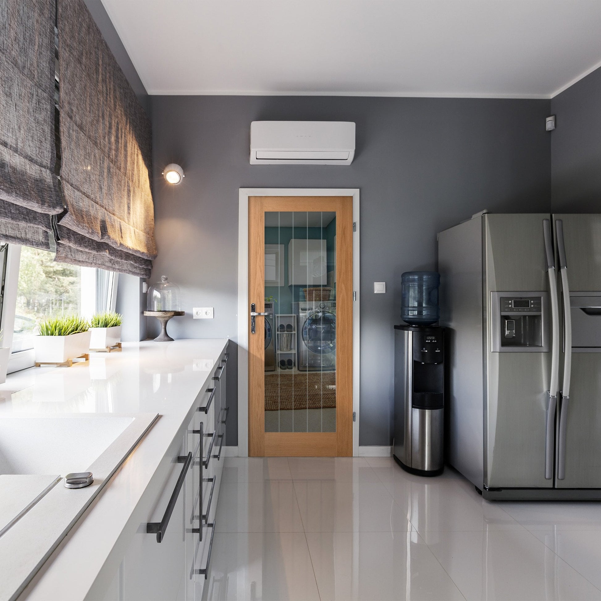 Leader Trade Internal Oak Fully Finished Pattern 10 Glazed Door (HOWOGENG)