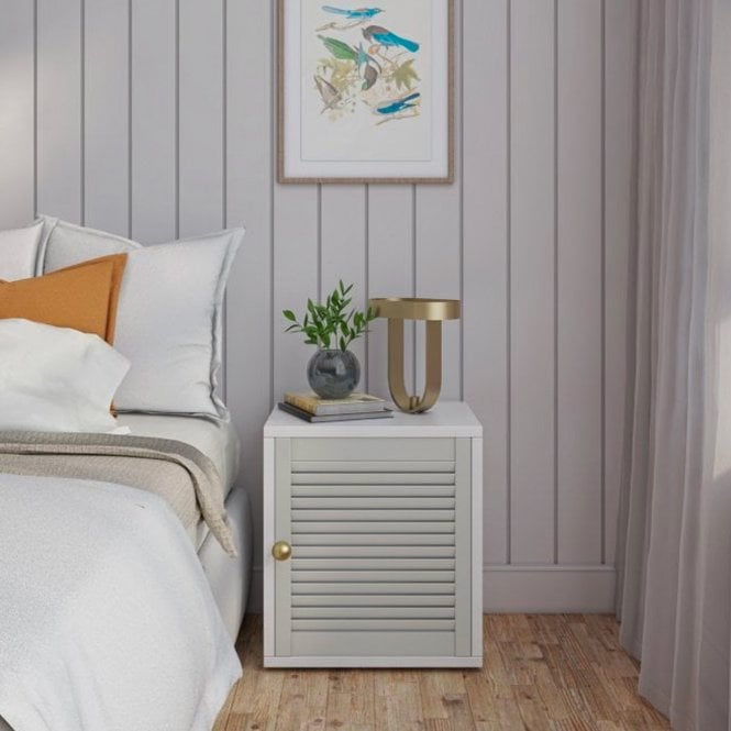 28mm Silk Grey Painted Open Louvre Door