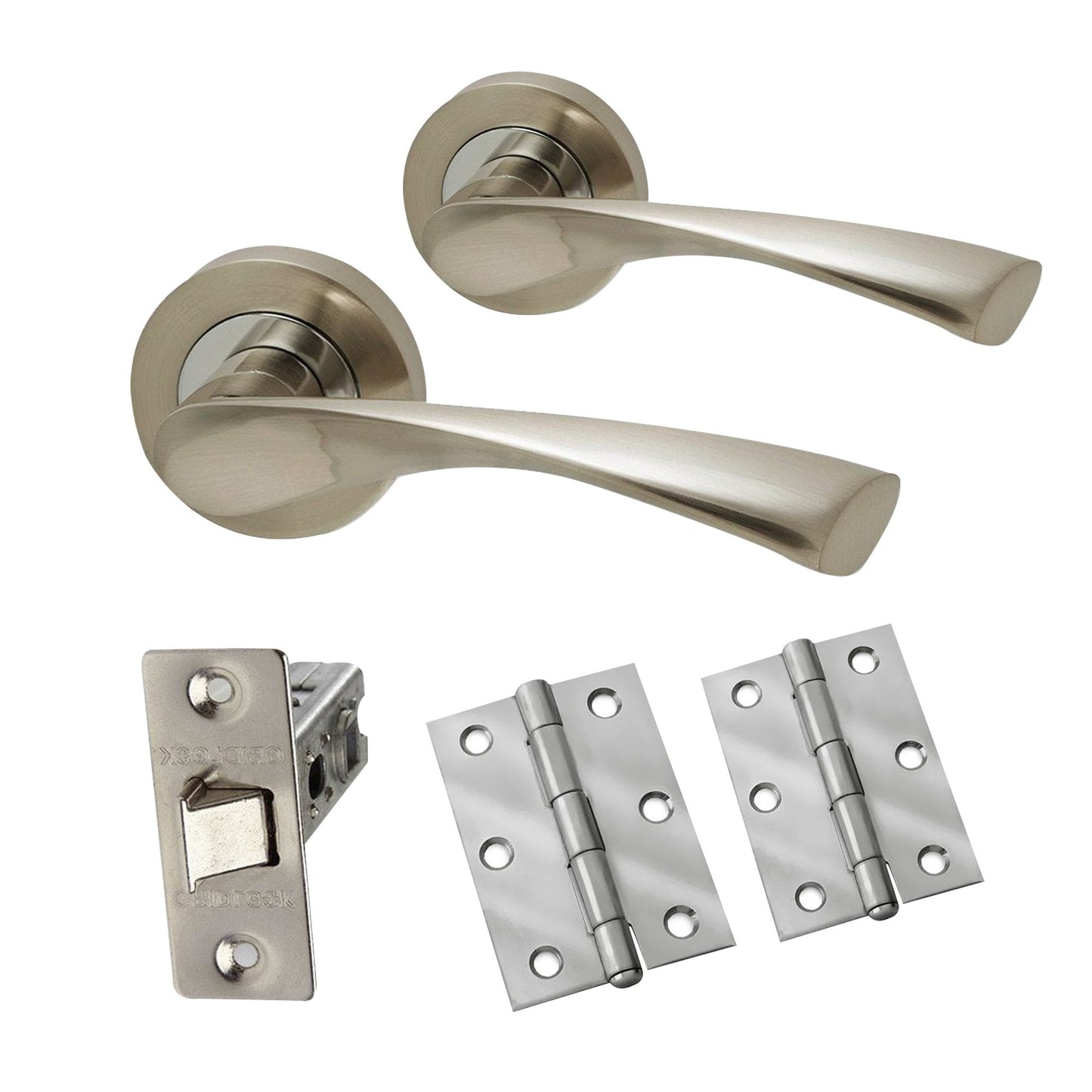 Intelligent Hardware Designer Twist Dual Finish Door Handle Pack - Polished Chrome & Satin Nickel (74191)