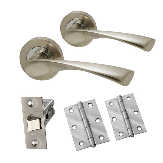 Intelligent Hardware Designer Twist Dual Finish Door Handle Pack - Polished Chrome & Satin Nickel (74191)