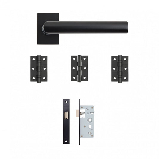 Ares Matt Black Square Rose Handle Pack (115603)