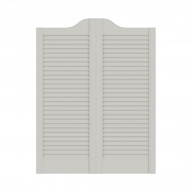 28mm Grey Painted Cafe Style Ranch Louvre Door Pair