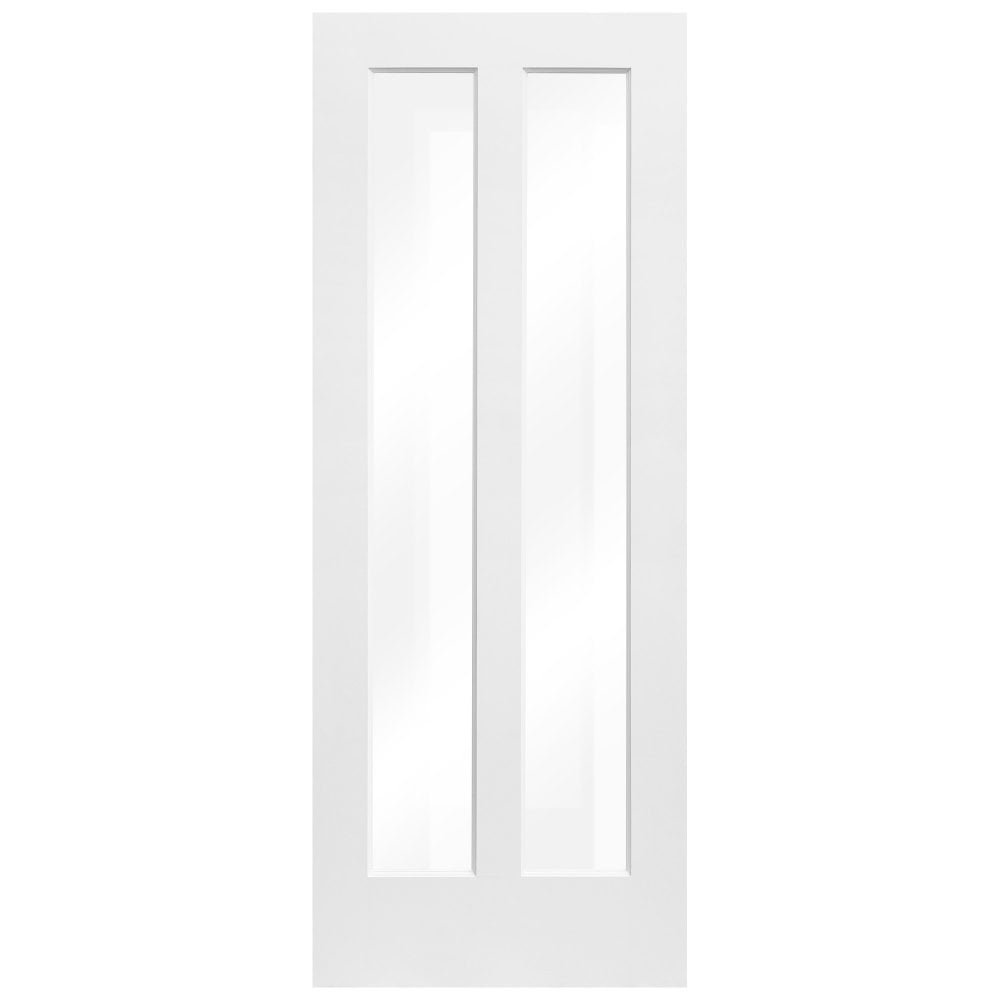 White Internal Primed Almere 2 Light Clear Glass Door (116320)