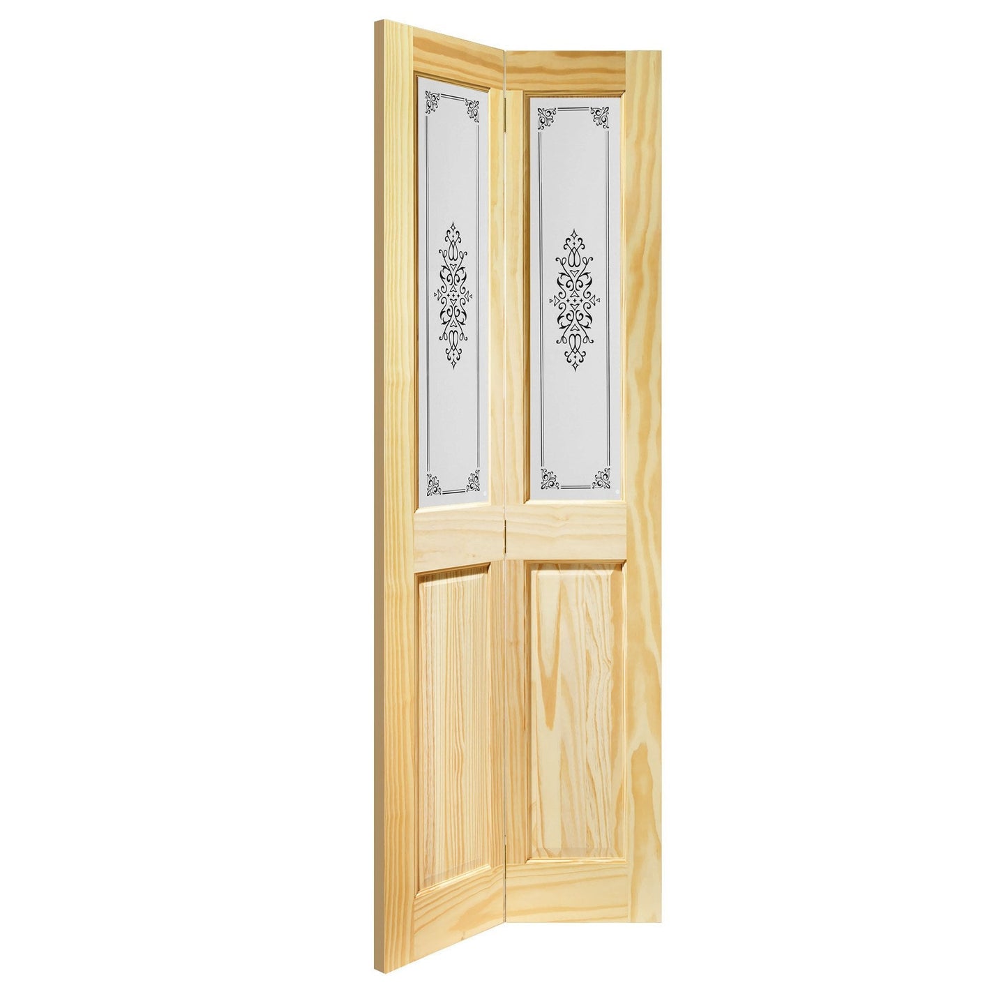 Clear Pine Internal Unfinished Malton 2 Light Campion Glass Bi-Fold Door (116651)