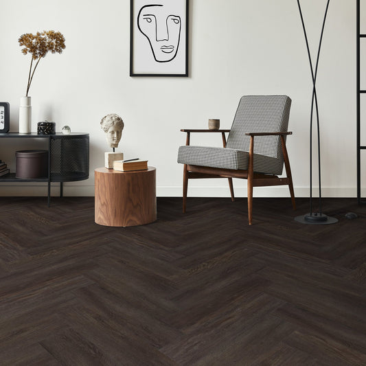 Mountain Grey - Lifestyle SPC Herringbone 5.5mm Rigid Core Vinyl Flooring (116794)