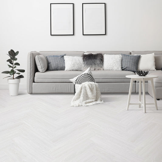 Misty White Oak - Lifestyle SPC Herringbone 5.5mm Rigid Core Vinyl Flooring (116792)