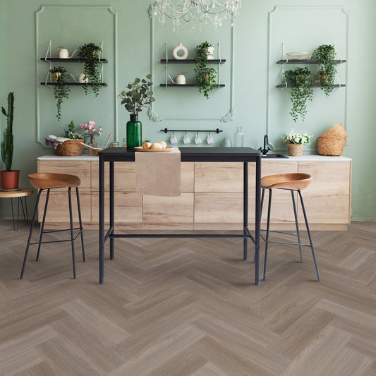 Weathered Oak - Lifestyle SPC Herringbone 5.5mm Rigid Core Vinyl Flooring (116793)
