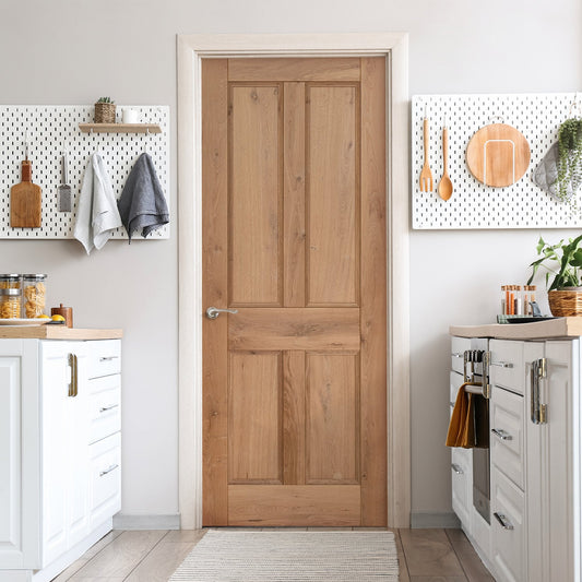 Rustic Oak Internal Fully Finished Victorian 4 Panel Door (118970)