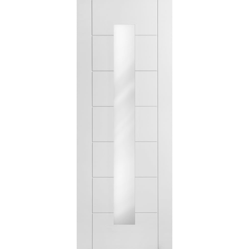 White Internal Primed Pedrena 1 Light Clear Glass Door (57566)