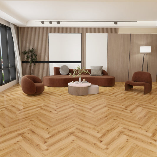 Rustic Oak - Lifestyle SPC Herringbone 5.5mm Rigid Core Vinyl Flooring (119016)