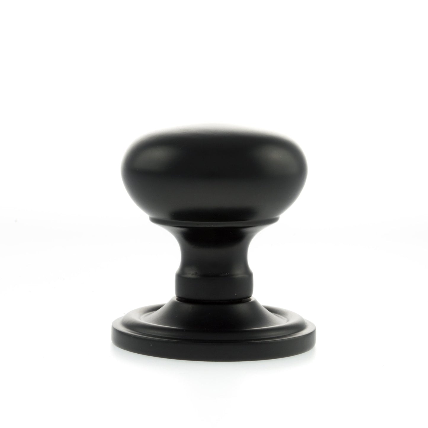 Old English Harrogate Mushroom Round Mortice Door Knob - Matt Black (119757)