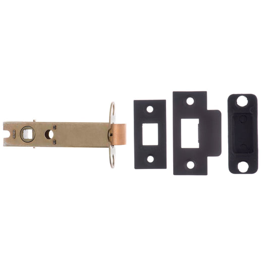 100mm (4'') CE13 Fire Rated Bolt Through Tubular Latch - Matt Black (322968)