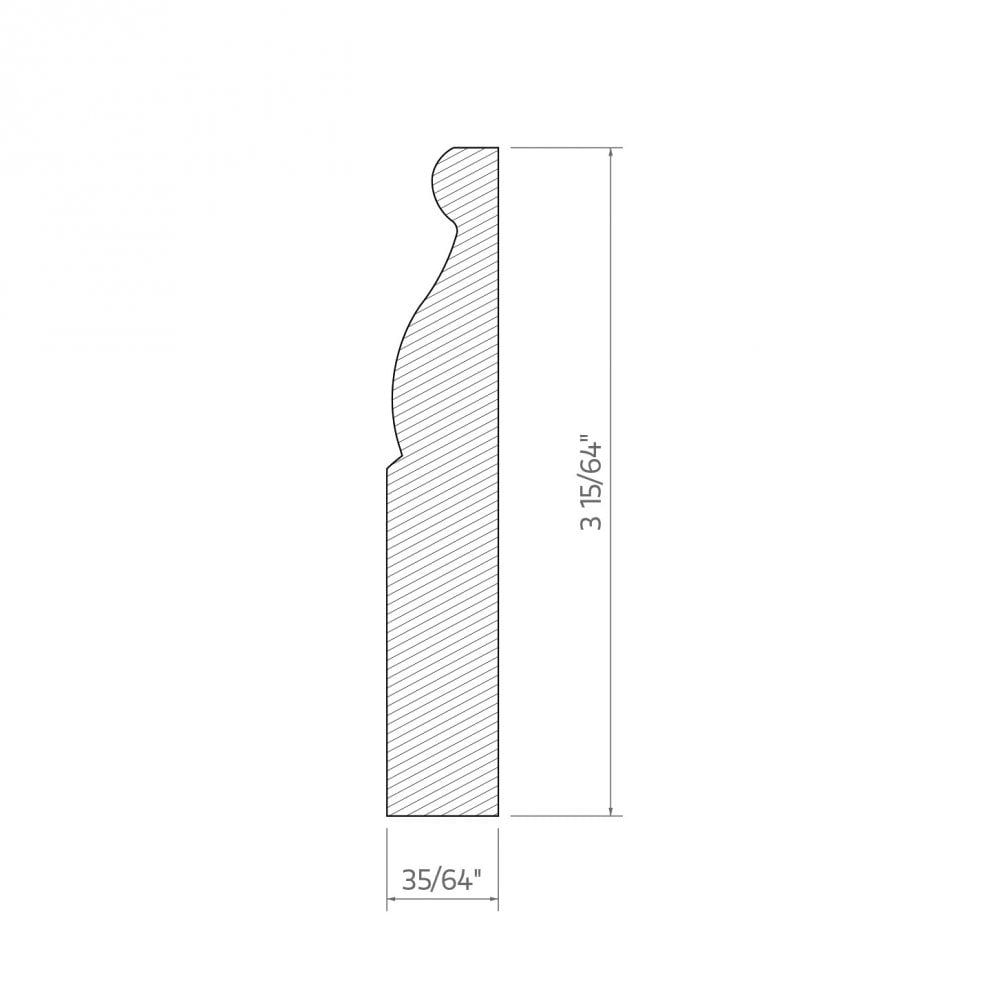 White Painted - 2.4m Ogee Skirting Board (120117)