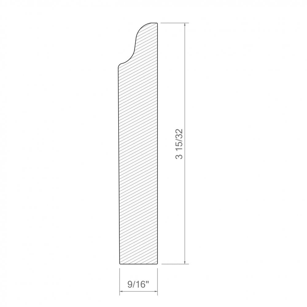 White - 2.4m Painted Decorative Large Base Moulding (120107)