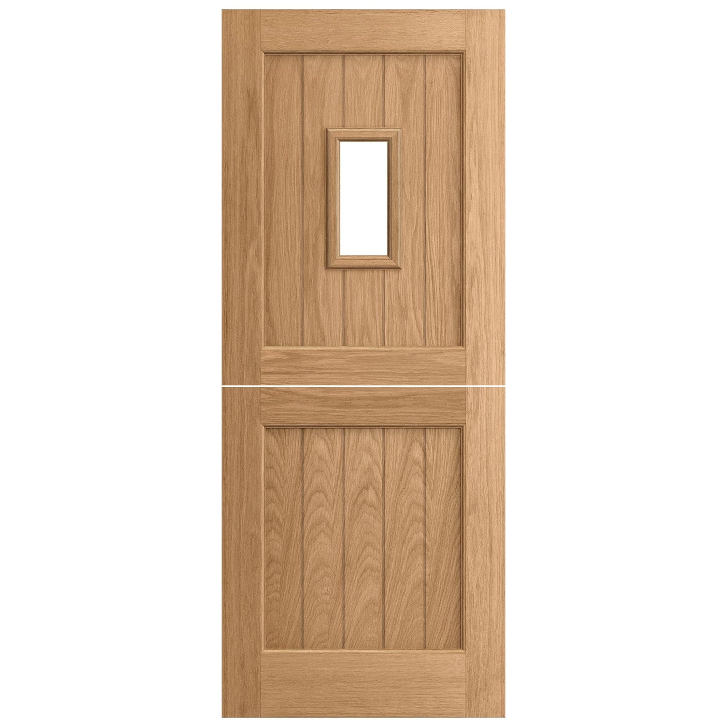 Oak External Unfinished 1 Light Clear Double Glazed Stable Door (EXTOAKSTBCG)