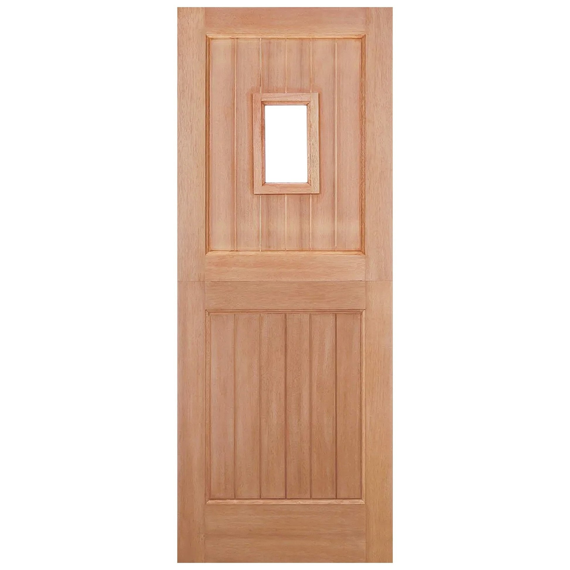 Hardwood External Unfinished 1 Light Clear Glass Stable Door (EXTHWSTBCG)