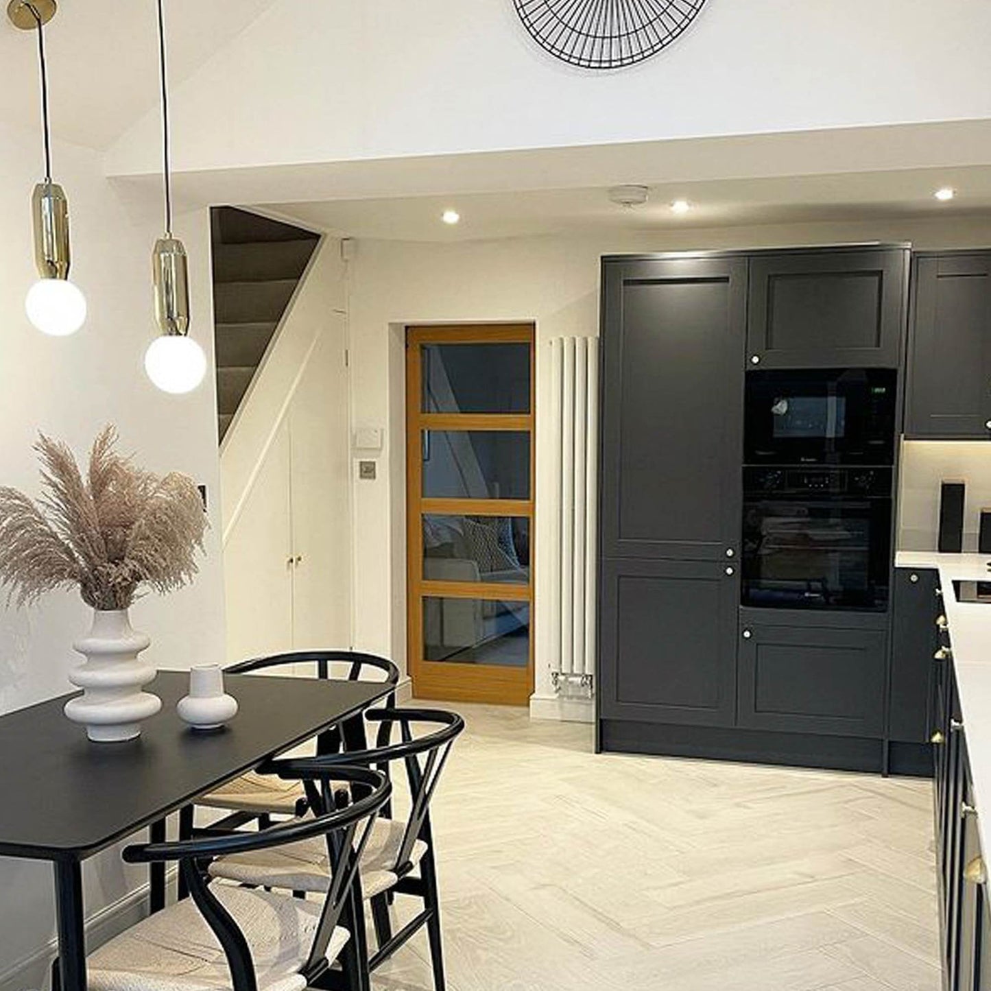 Oak Internal Unfinished Shaker 4 Light Clear Glass Made-to-Measure Door (120467)