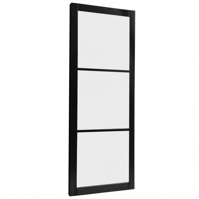 Jet Black Internal Fully Finished Industrial Studio 3 Light Obscure Glass Made-to-Measure Door (120537)
