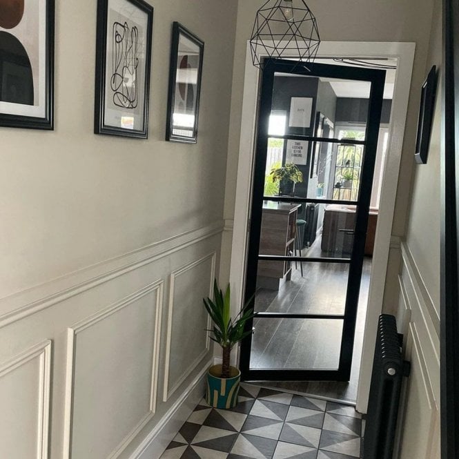 Jet Black Internal Fully Finished Industrial Studio 5 Light Clear Glass Made-to-Measure Door (120542)