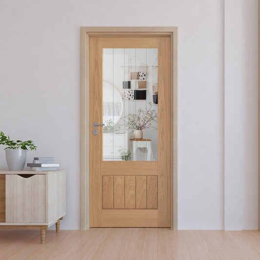 Internal Fully Finished LD Mexicano 1 Panel 1 Light Clear Decorative Glass Door (120357)