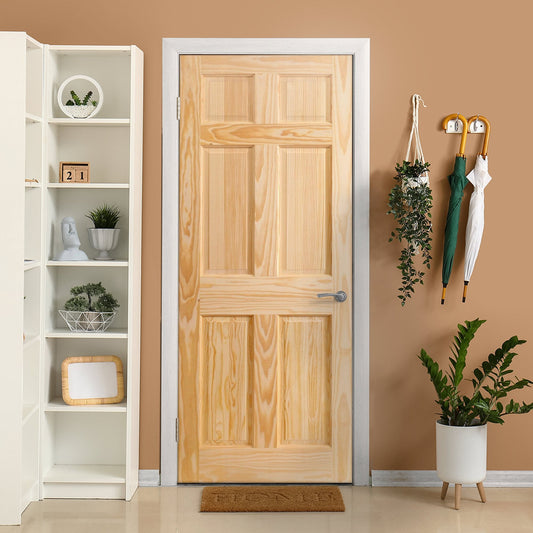 Clear Pine Internal Unfinished 6 Panel Door (93647)